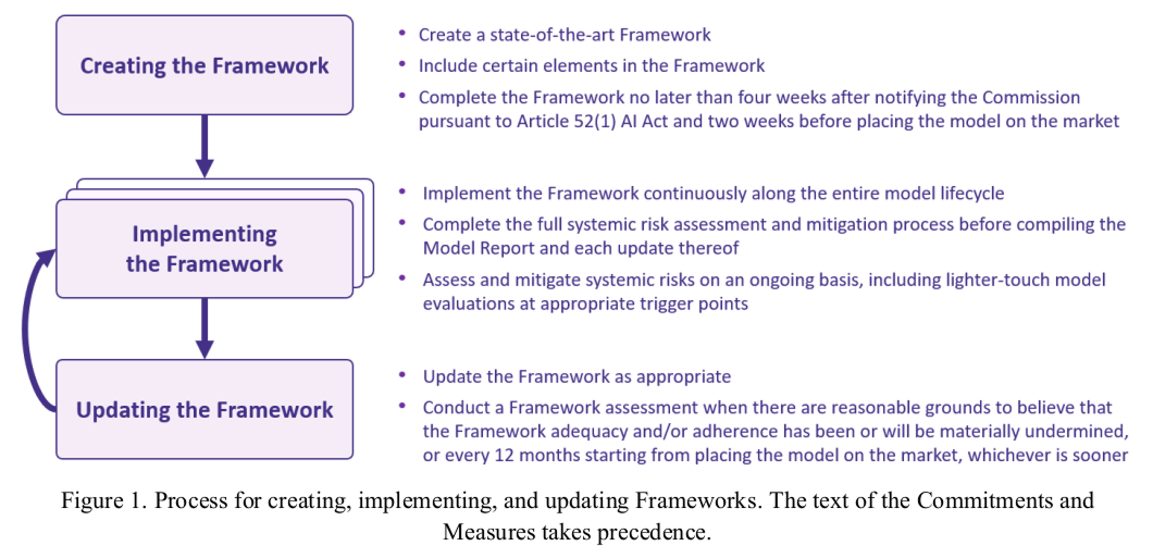 Figure 1. Process for creating, implementing, and updating Frameworks. The text of the Commitments and
                Measures takes precedence.